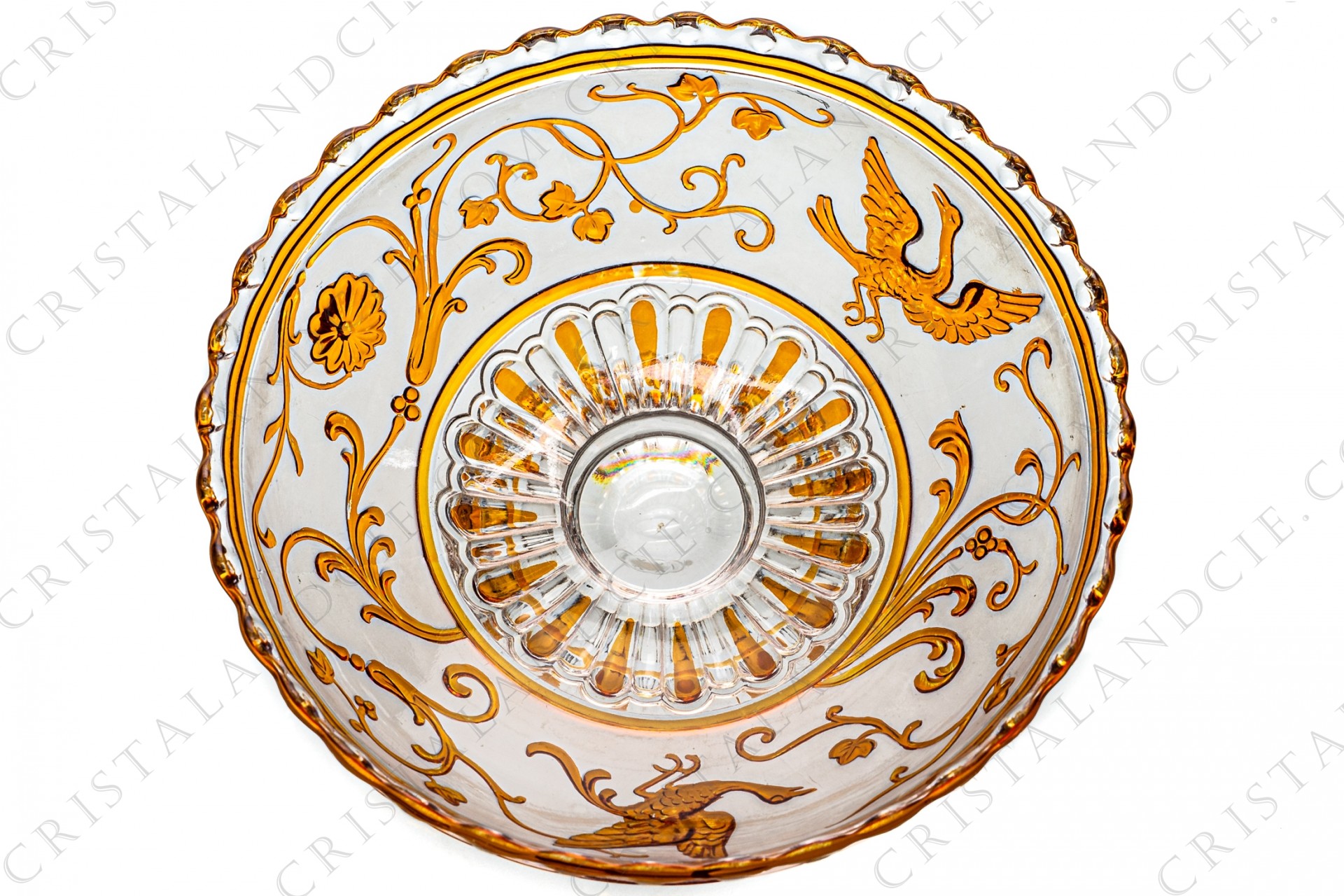 COUPE SUR PIED CRISTAL BACCARAT MD RENAISSANCE OISEAUX