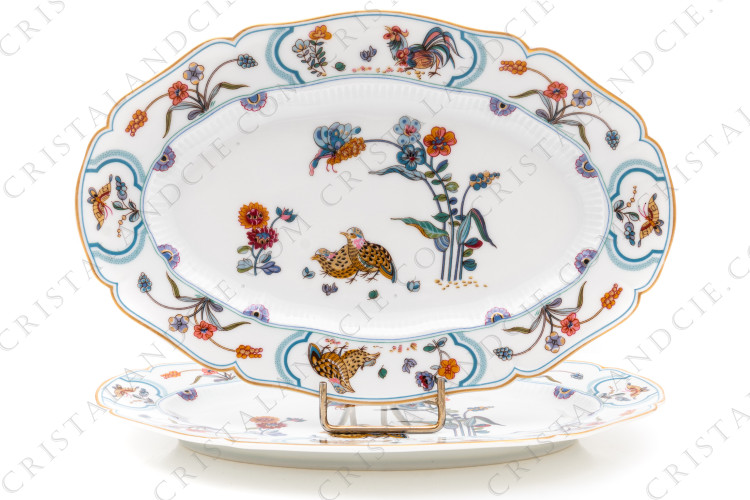 Pair of relish dishes Golden Quails by Haviland