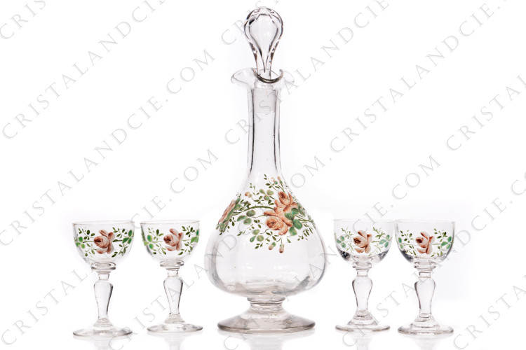 Service à liqueur aux roses par Baccarat