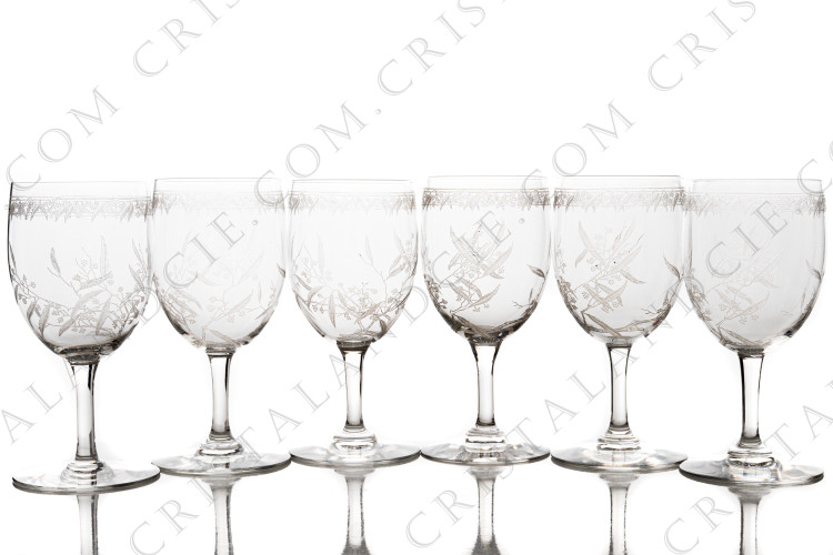 Six verres à eau n°2 Mimosa par Baccarat