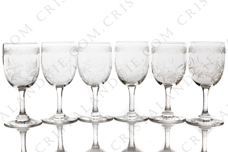 Six verres à Porto n°5 Mimosa par Baccarat