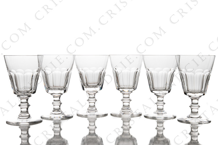 Six verres à vin n°3 Caton par Saint-Louis