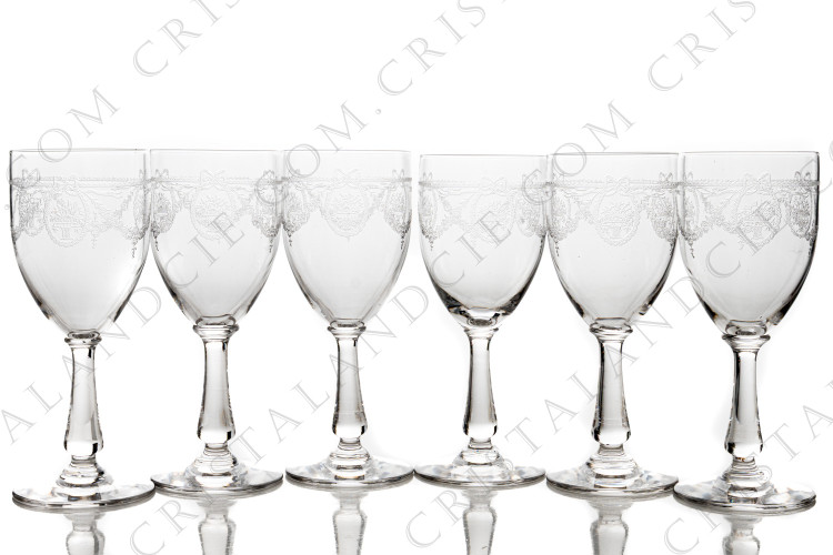 Six verres à vin n°4 Sapho par Saint-Louis