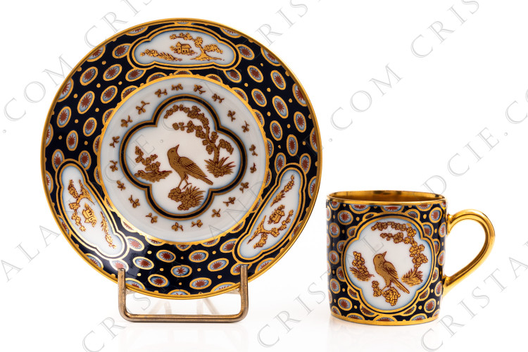 Tasse à moka Oiseaux bleu de four par Bernardaud