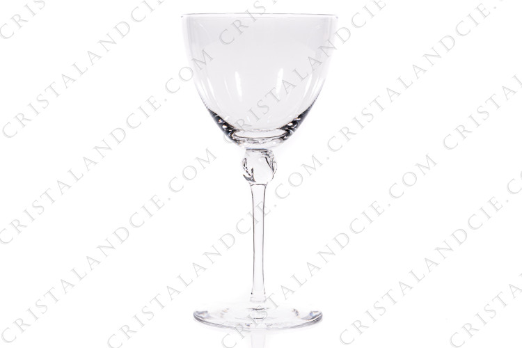 Wine glass n°3 in crystal by Daum pattern Bolero with a twisted ring on the stem