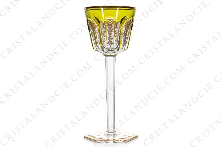 Yellow wine glass hock Empire by Baccarat