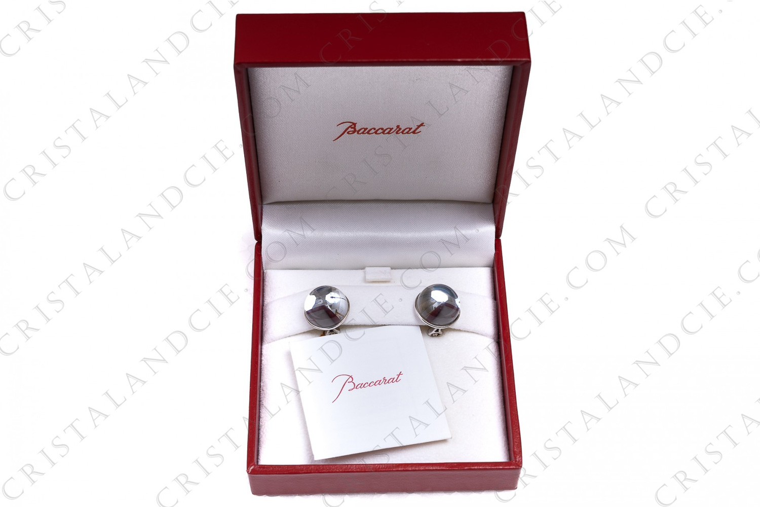 Pair of clips earrings in crystal by Baccarat pattern Eclipse clear bronze photo-1