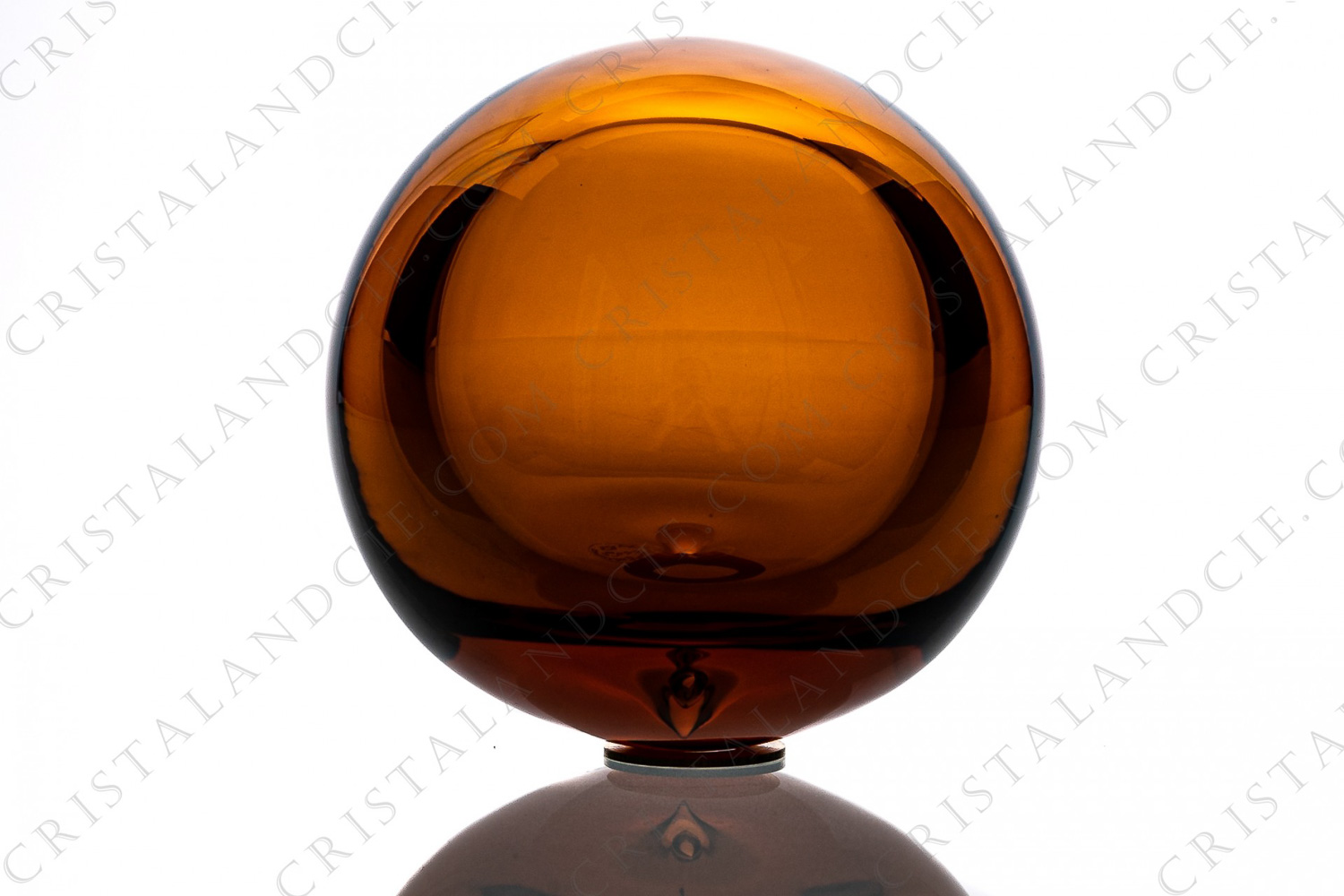 Ball in amber crystal by Baccarat pattern Sirius photo-1