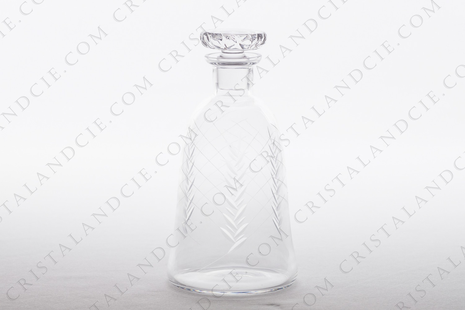 Decanter in crystal by Daum pattern Kim with an incised decor of ear of corn photo-1