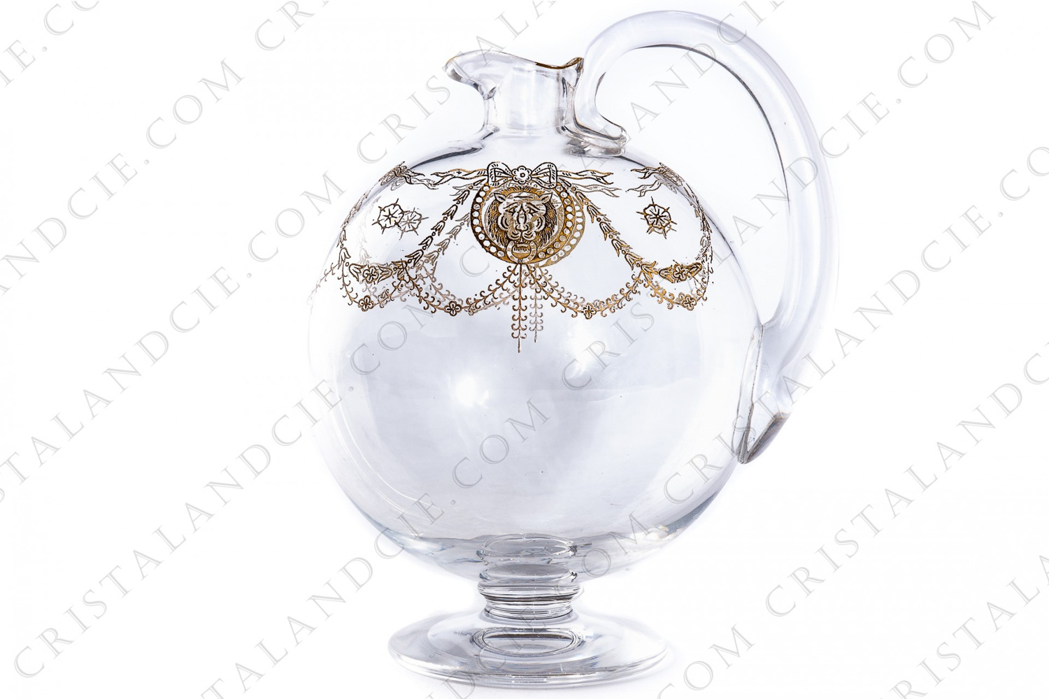 Carafe à liqueur en cristal de Saint-Louis modèle Congress à décor d incrustations or photo-1