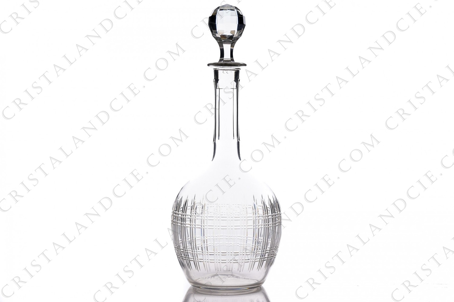 Sherry decanter in crystal by Baccarat pattern Cavour decorated with cut bevels photo-1