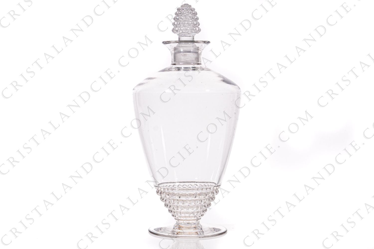 Carafe à Porto en cristal de Lalique modèle Nippon ornée de frises de perles sur la paraison et le bouchon photo-1