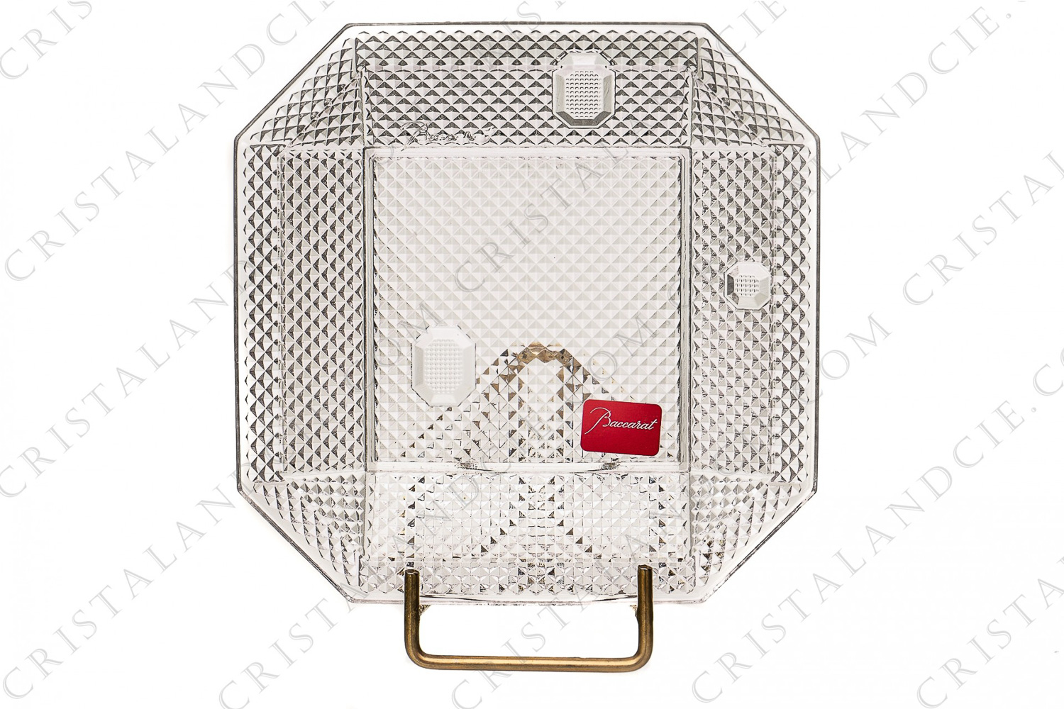 Ashtray in crystal by Baccarat decorated with diamond tips and cabochons photo-1