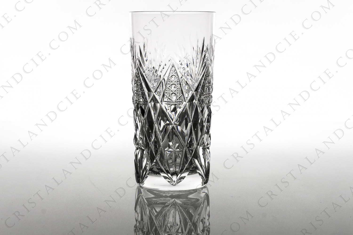 Highball in crystal by Saint-Louis pattern Florence with an important carved décor on the belly photo-1