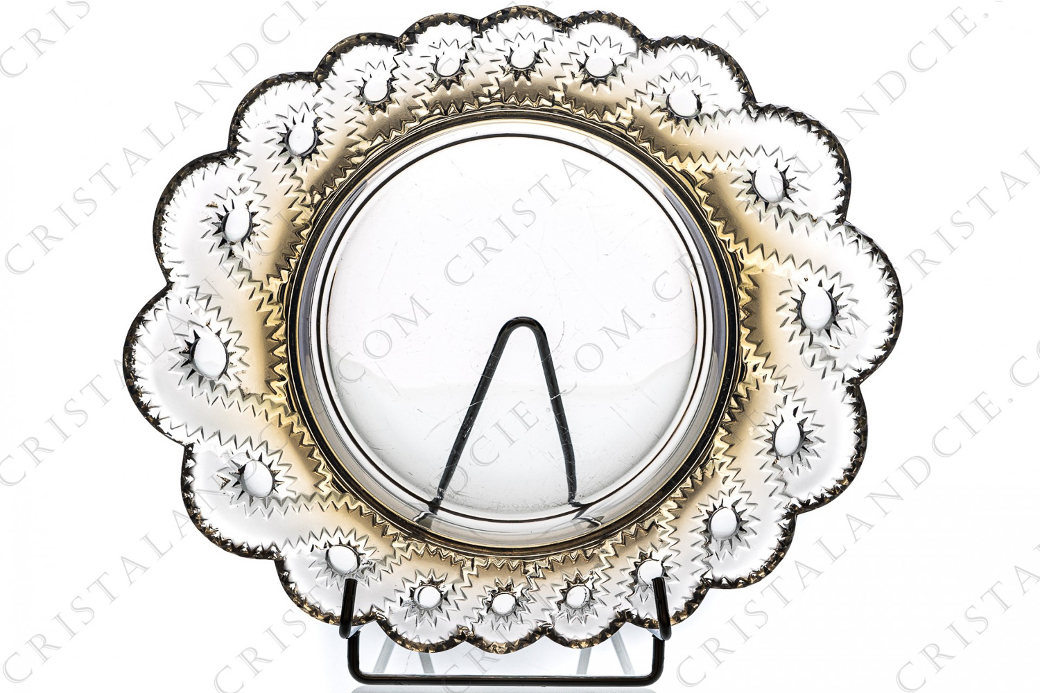 Jardinière en cristal opalescent de Lalique modèle Auriac, ornée d une frise d arabesques photo-1