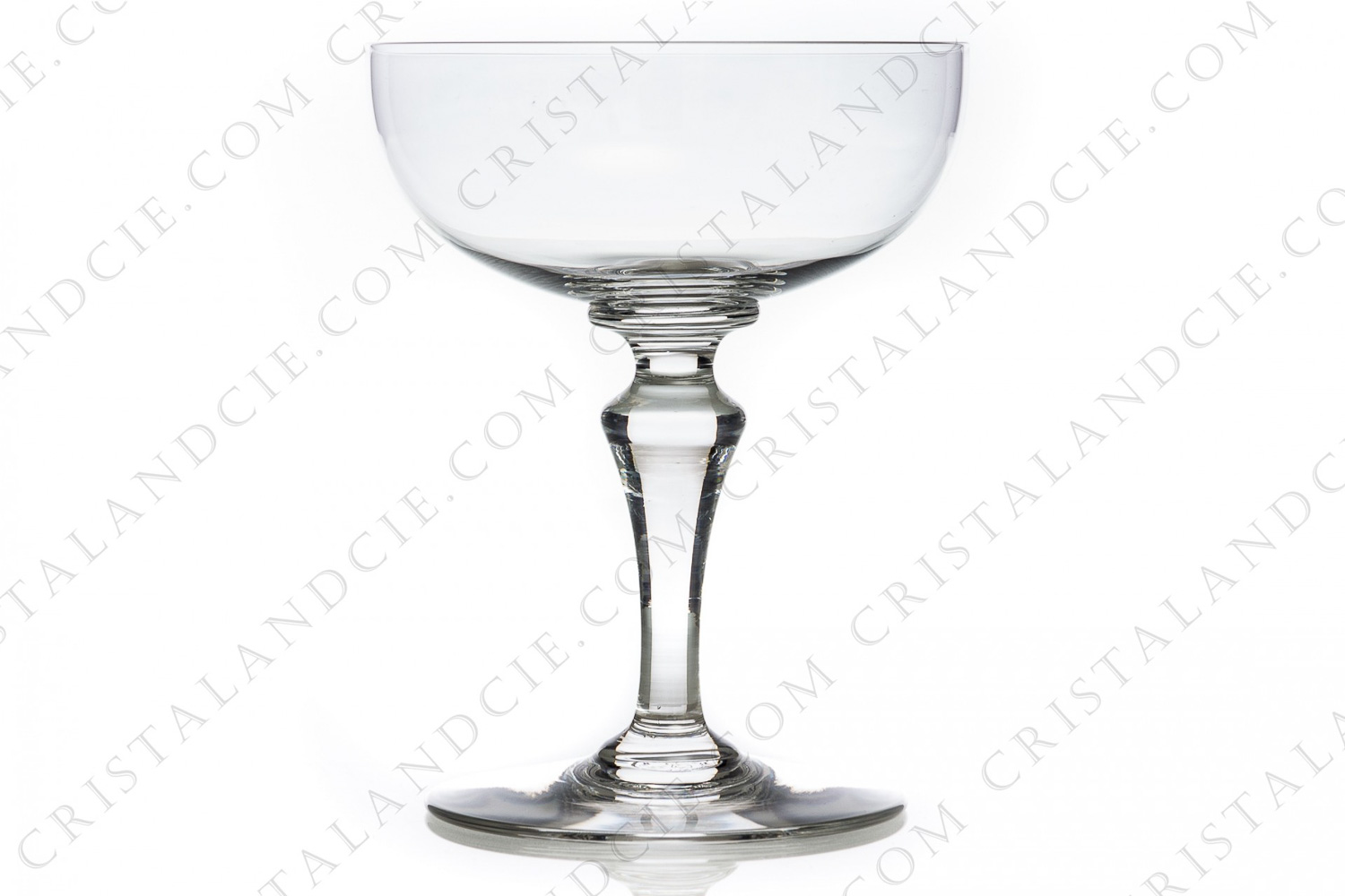 Champagne saucer in crystal by Baccarat pattern Normandie with a baluster stem photo-1