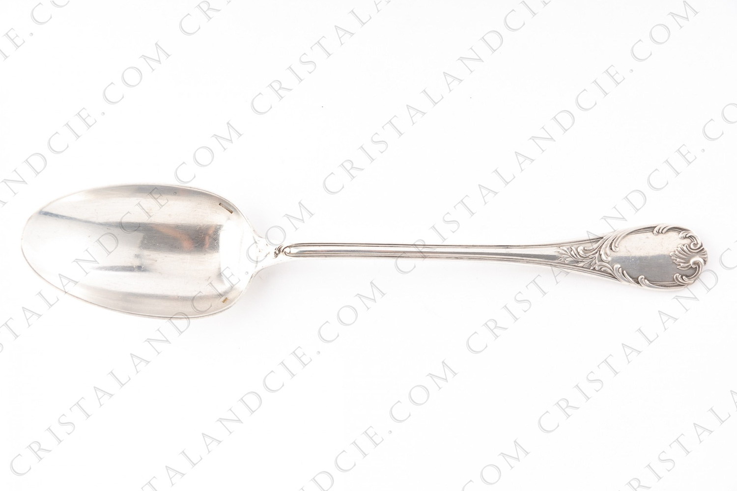 Cuillère à servir en métal argenté de la maison Christofle modèle Marly présentant un décor Rocaille photo-1