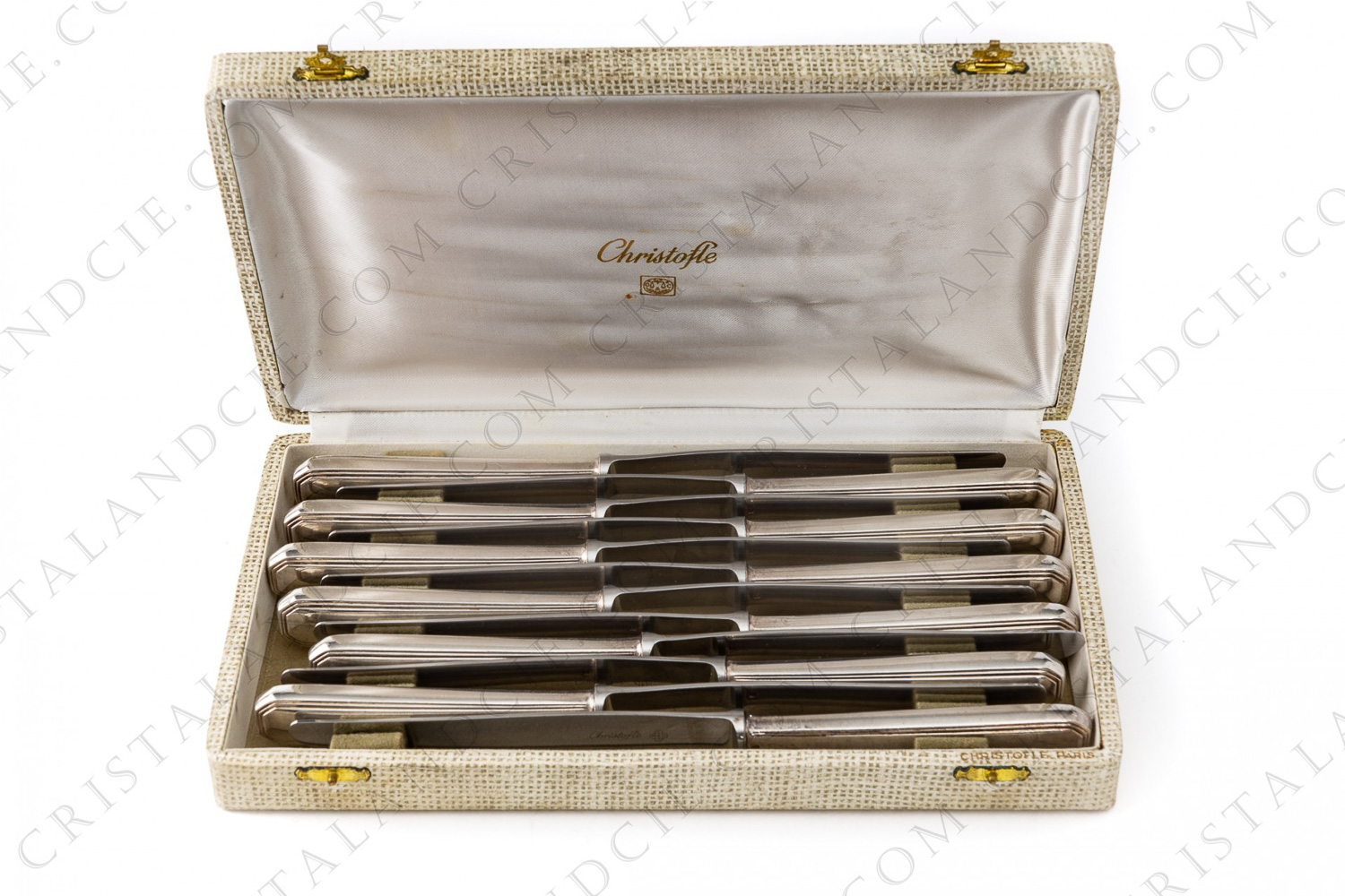 Série de douze couteaux de table en métal argenté de la maison Christofle modèle America photo-1