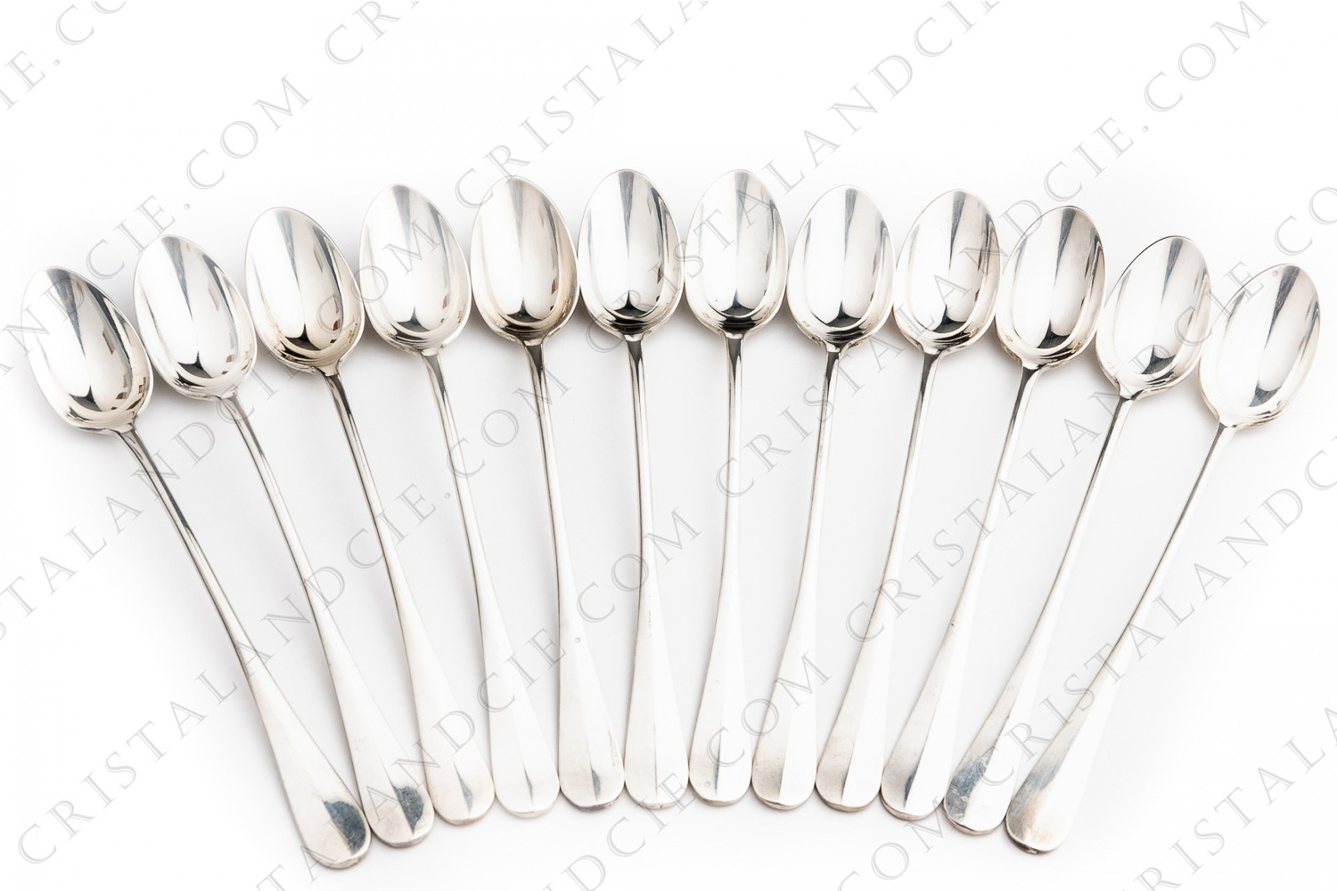 Série de douze cuillères à soda-cocktail en métal argenté de la maison Christofle modèle Fidélio photo-1
