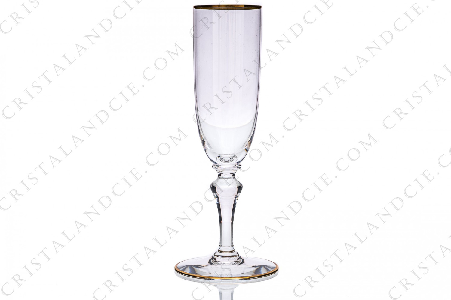 Flûte à Champagne en cristal de Baccarat modèle Mahora ornée de filets or photo-1