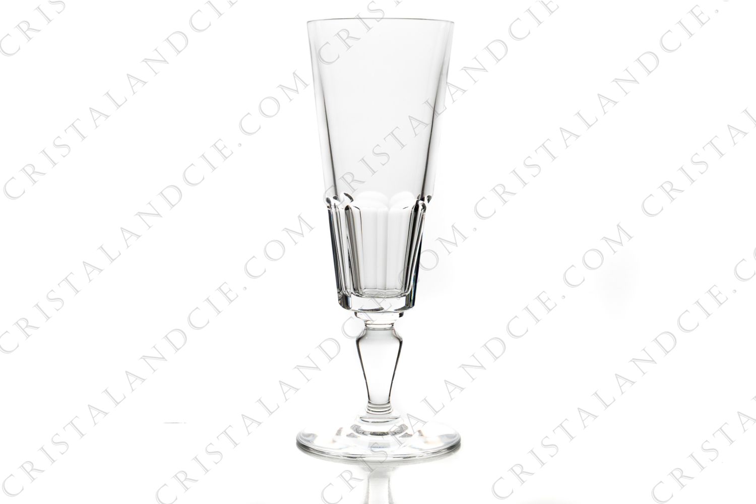 Champagne flute in crystal by Baccarat pattern Missouri, decorated with flat cuts photo-1