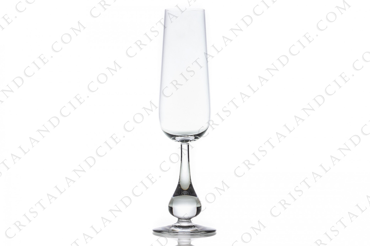 Champagne flute in crystal by Baccarat pattern Pavot with the foot as a gout photo-1