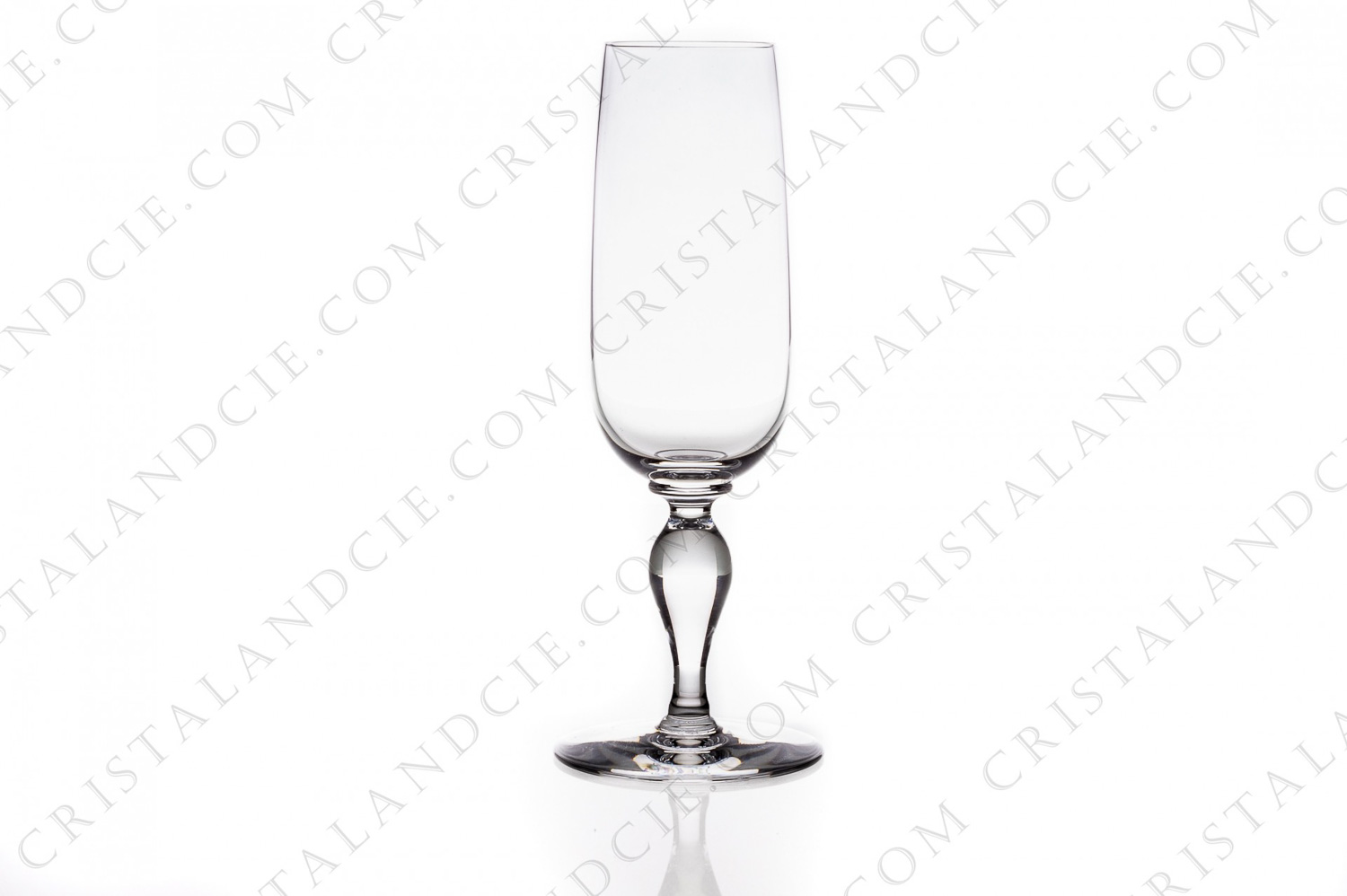 Flûte à Champagne en cristal de Baccarat modèle Romane présentant une jambe balustre photo-1