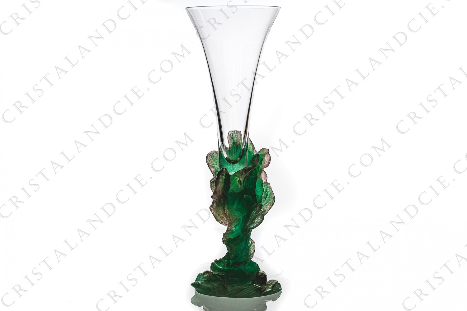 Vase soliflore en cristal et pâte de verre de Daum modèle Nature grand modèle photo-1
