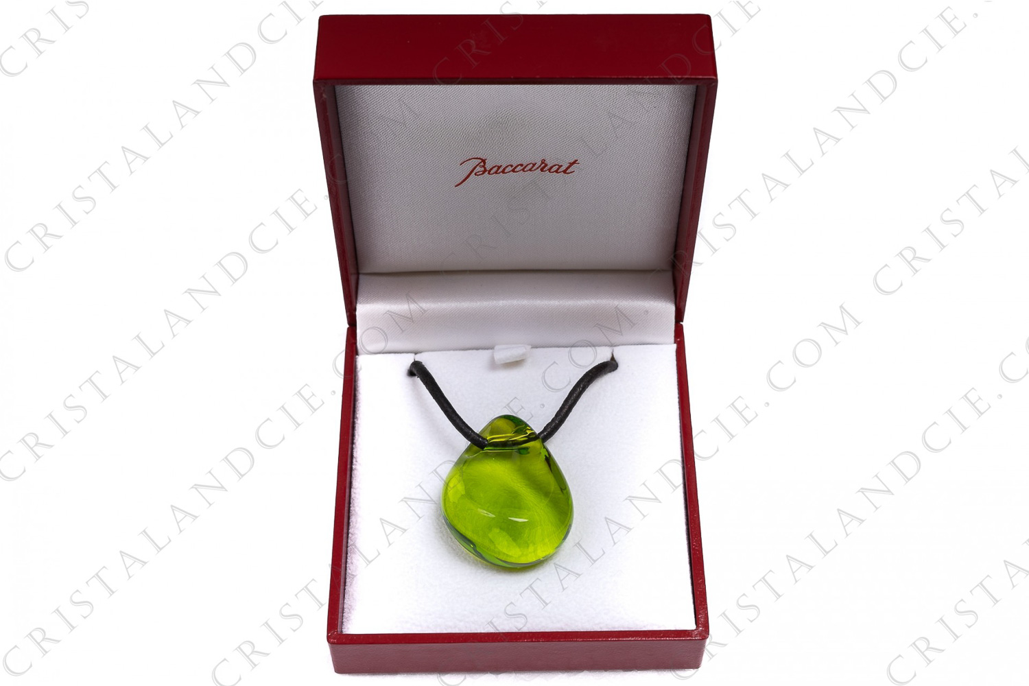 Pendentif en cristal de Baccarat modèle Galet vert clair photo-1