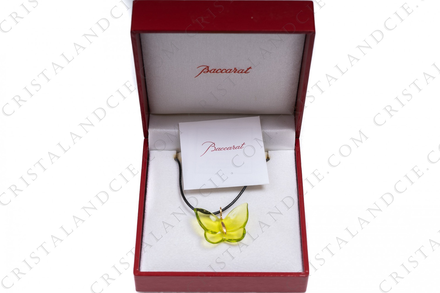 Pendant in crystal by Baccarat pattern Papillon yellow photo-1