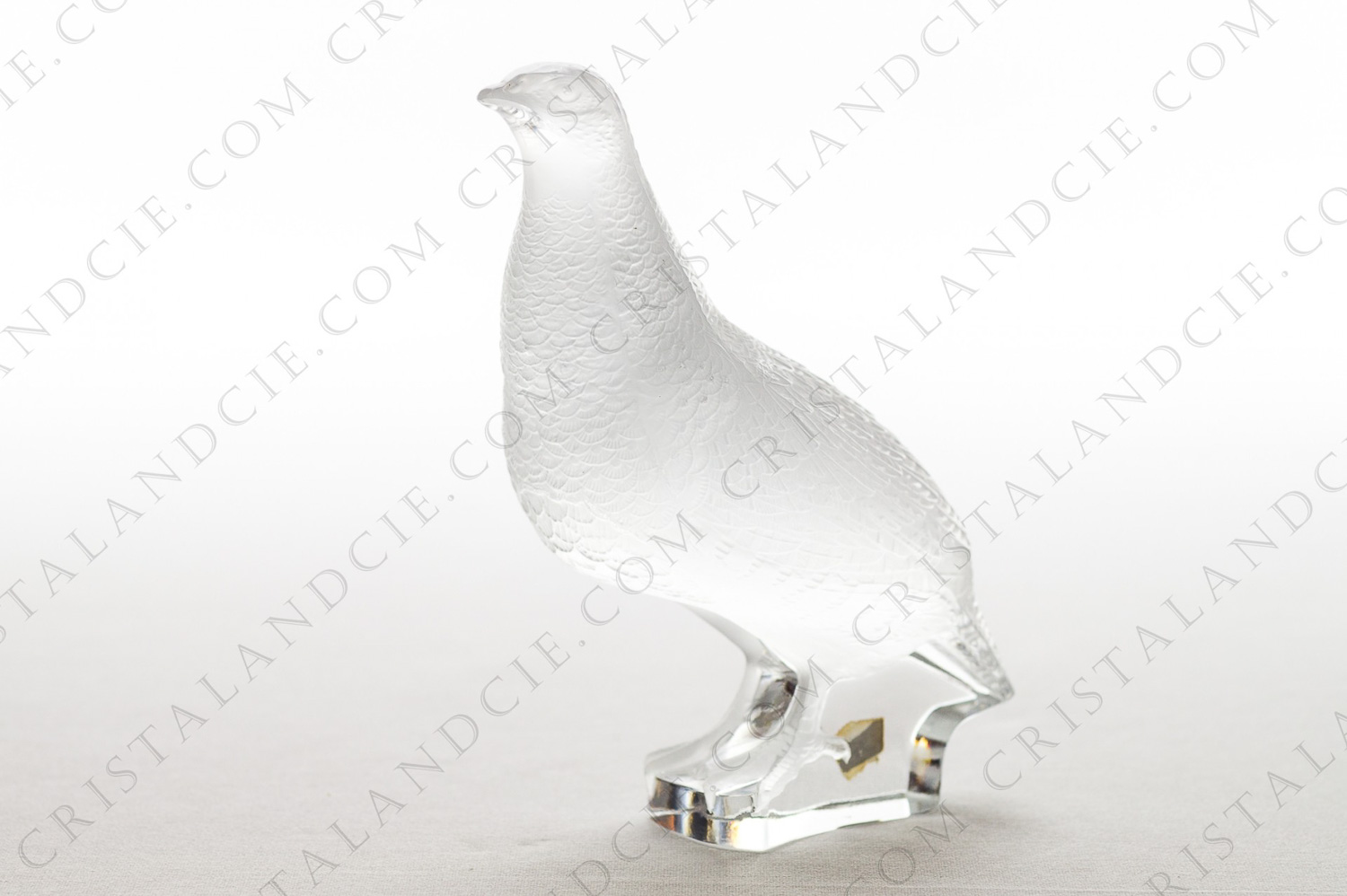 Head up partridge in crystal by Lalique finely detailed photo-1