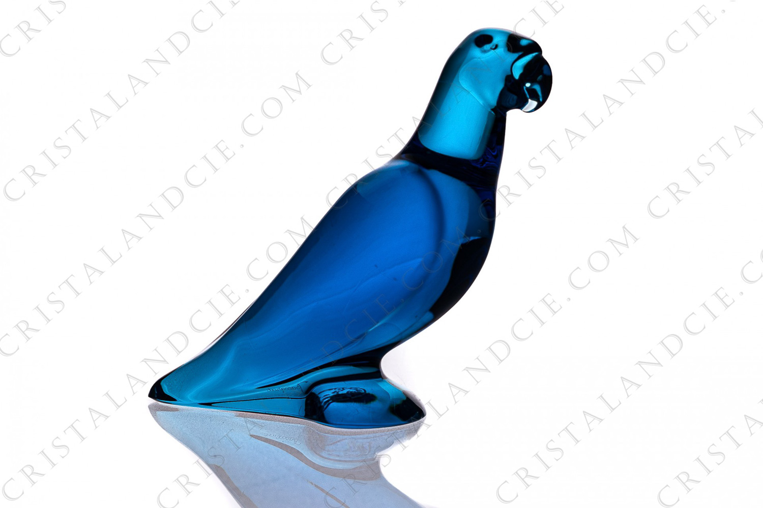 Perroquet en cristal bleu lagon de Baccarat modèle Coco photo-1