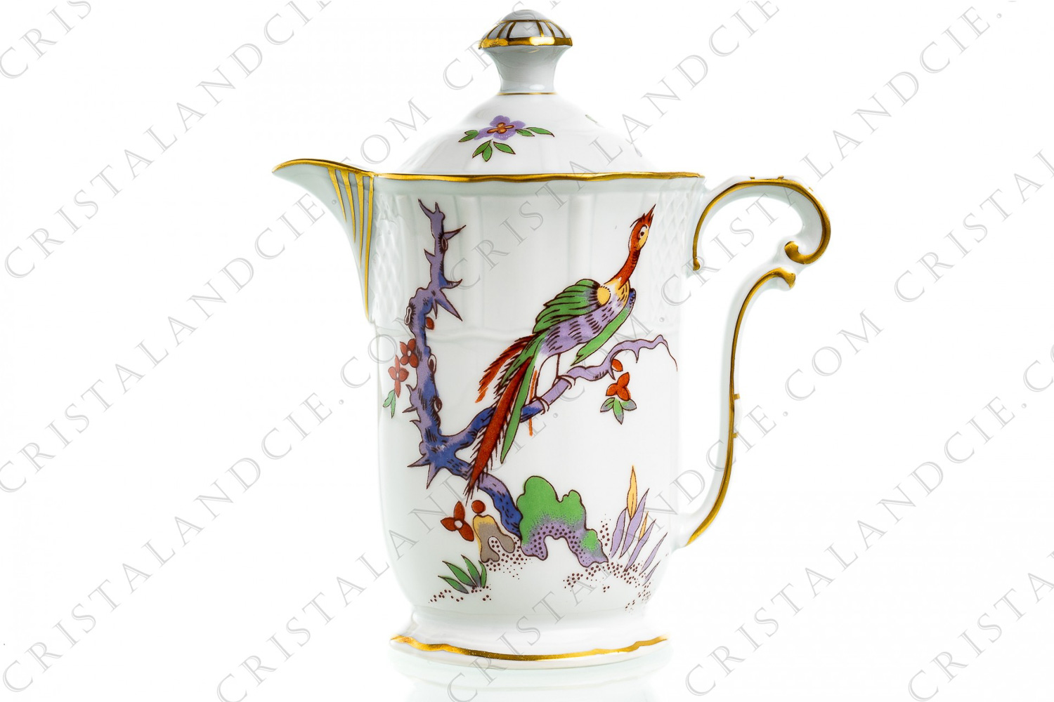 Creamer in Limoges china by Bernardaud pattern Condé having a copy of a japanese pattern of the Manufacture de Chantilly from the 18th century photo-1