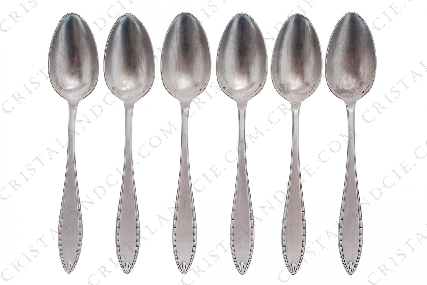 Set of six coffee spoons in platted metal by Christofle pattern Albatros photo-1