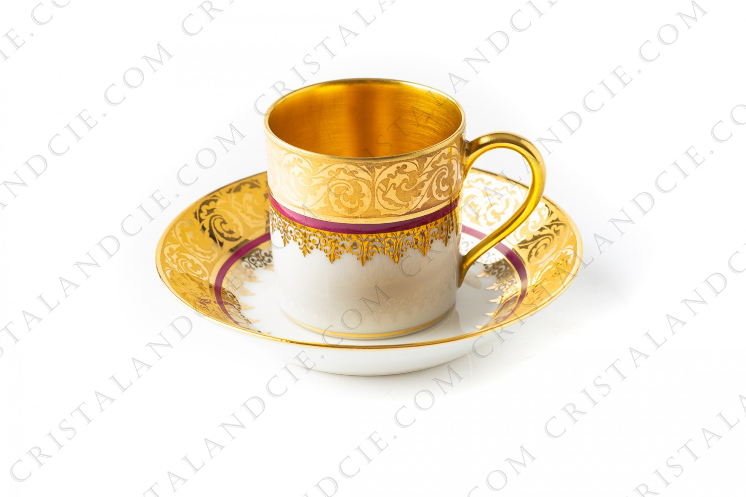 Tasse à moka en porcelaine de Limoges décorée par M photo-1