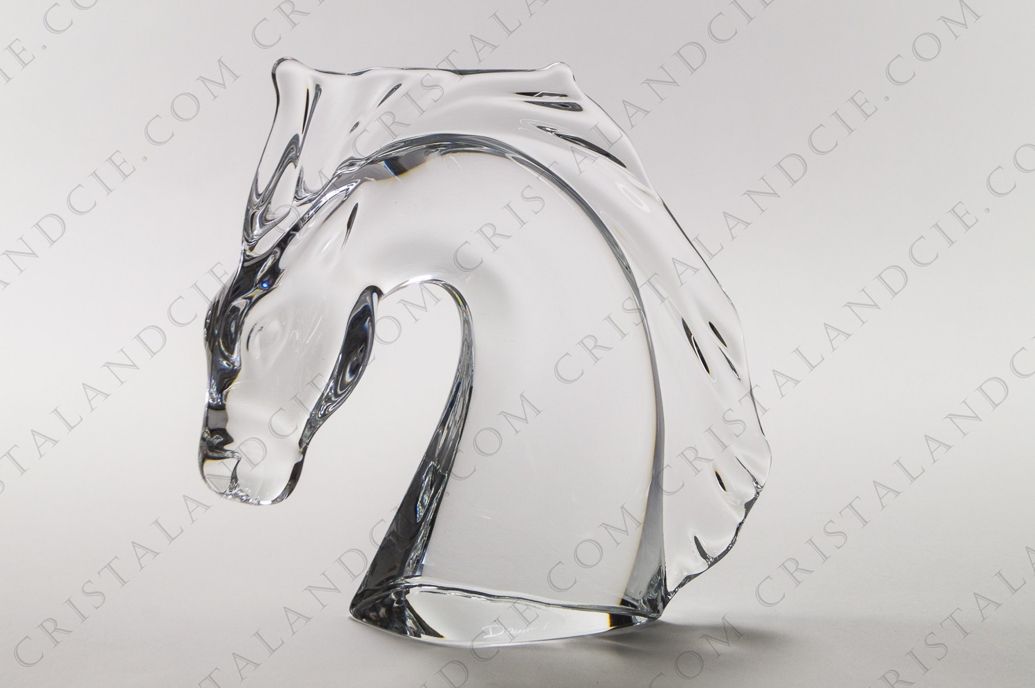 Tête de cheval pur sang en cristal de Daum photo-1