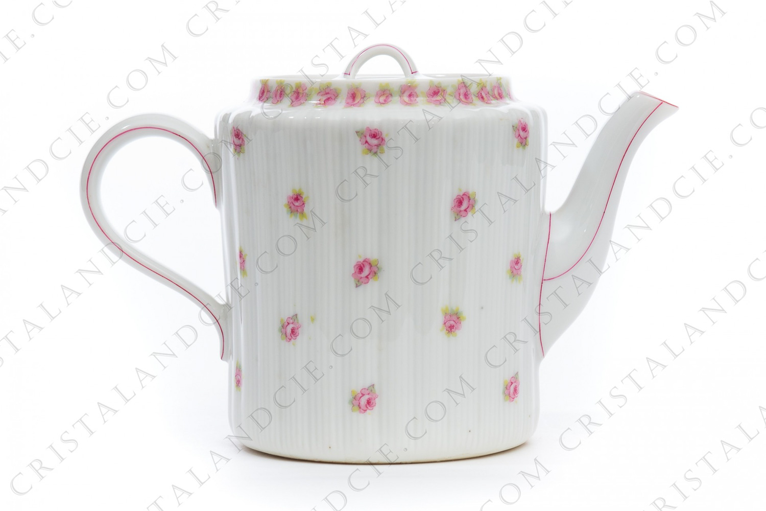Théière en porcelaine de Limoges par Théodore Haviland à décor de roses polychromes photo-1