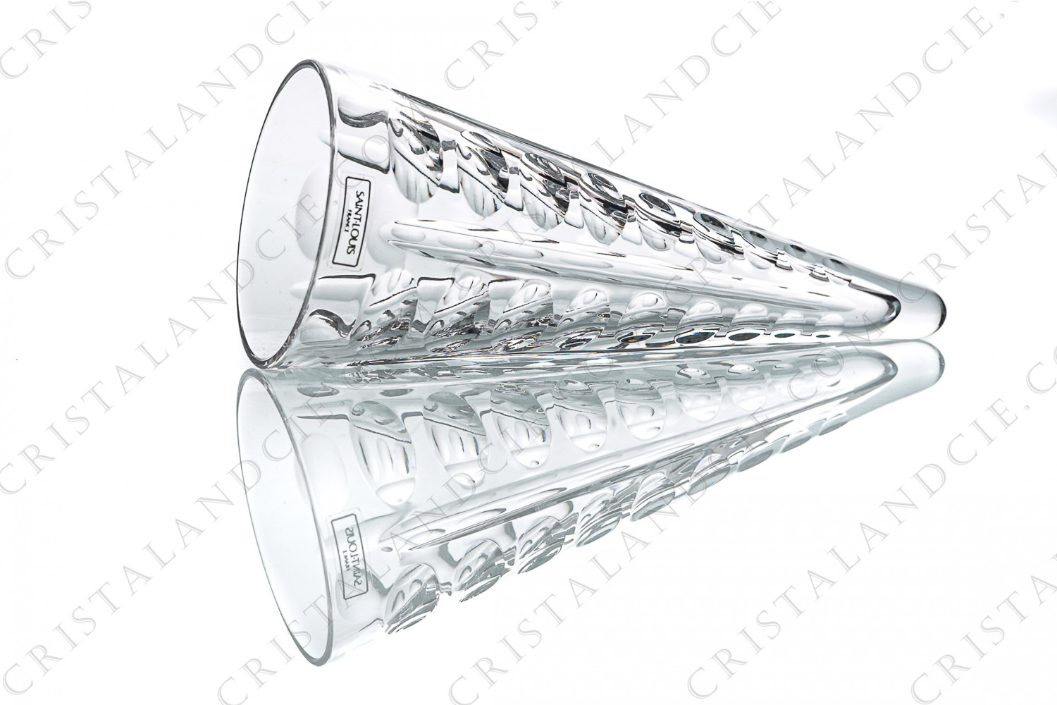 Rare verre cul-sec en cristal de Saint-Louis modèle Colombine à décor taillé photo-1