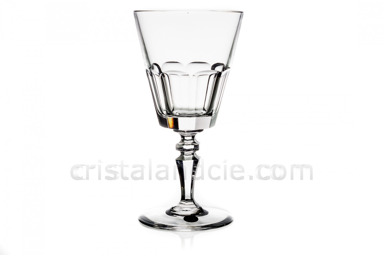 Watergoblet in crystal by Val Saint-Lambert pattern Faraday flatcuts with a cut pattern photo-1