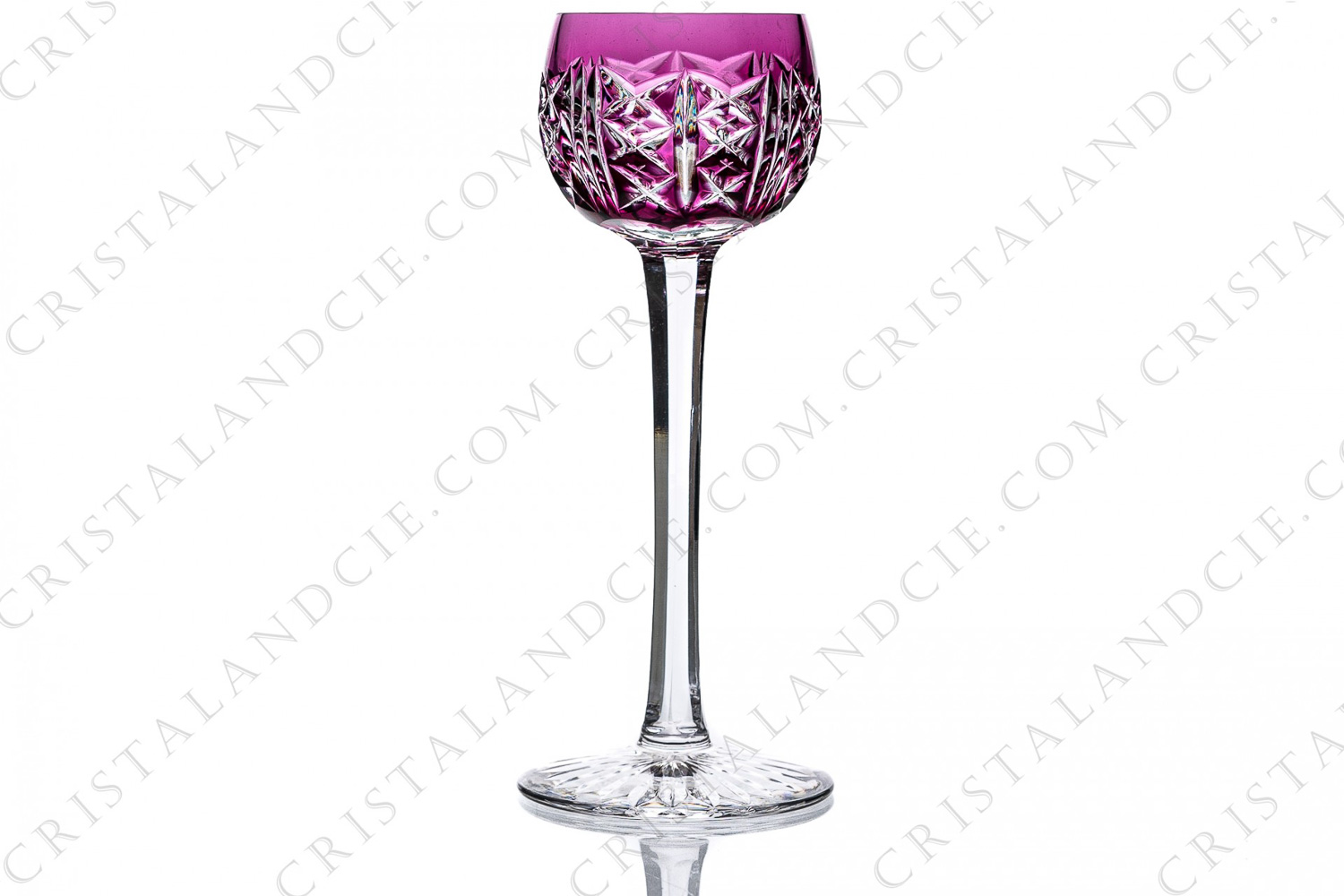 Cordial glass in amethyst double-layer crystal by Saint-Louis pattern Riesling with an important cut pattern photo-1