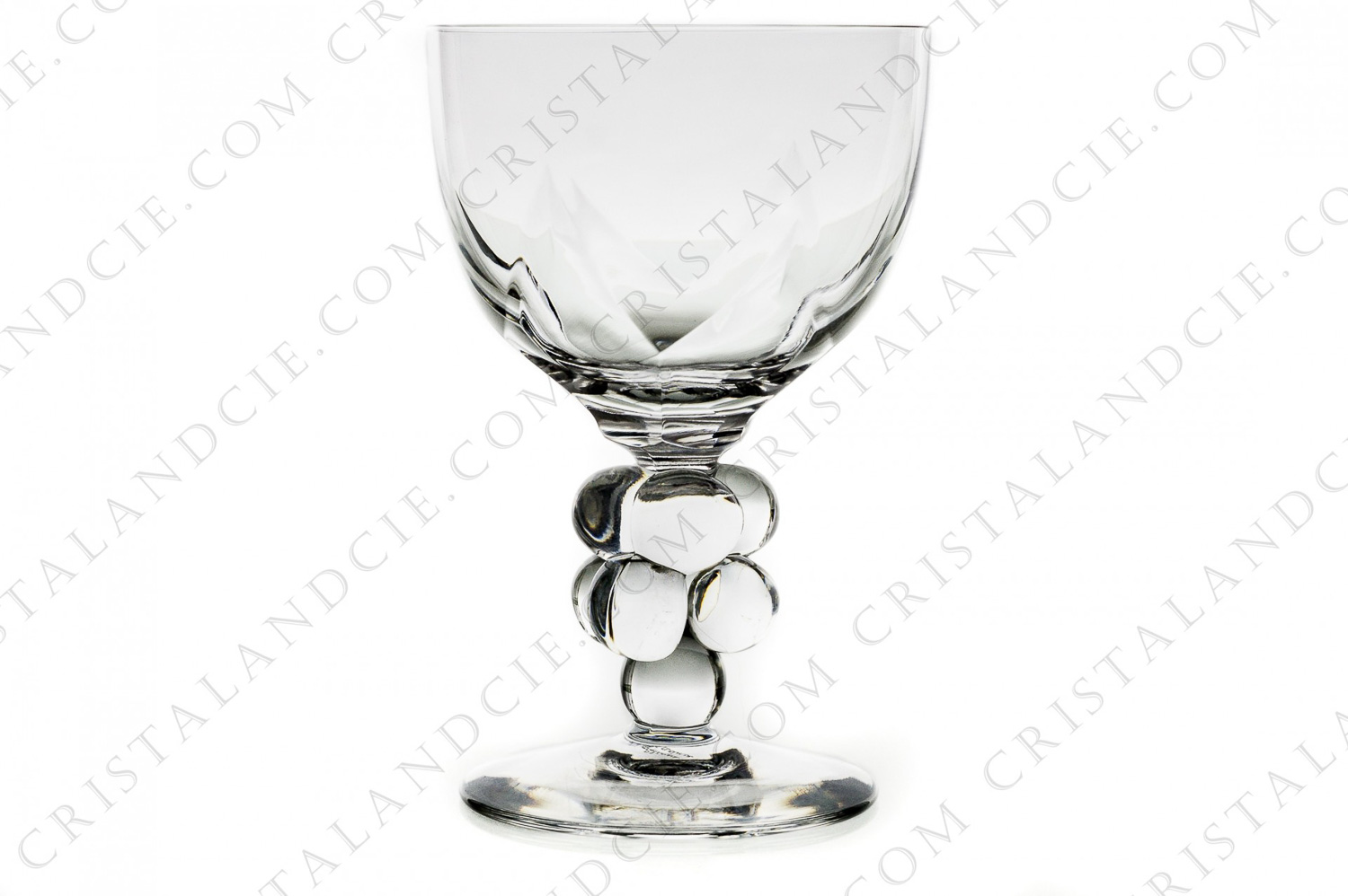Verre à Porto n°5 en cristal de Lalique modèle Clos Vougeot dont la jambe est ornée d une grappe de raisin photo-1