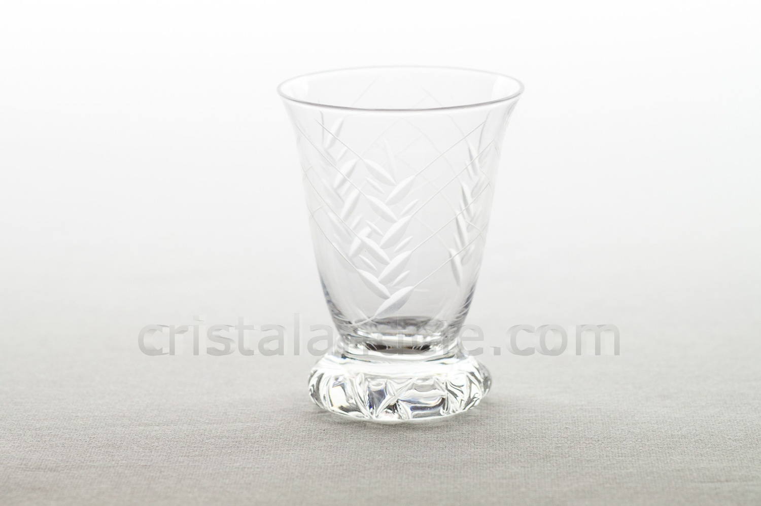 Verre à Porto n°5 en cristal de Daum modèle Kim présentant un décor d épi de blé gravé photo-1