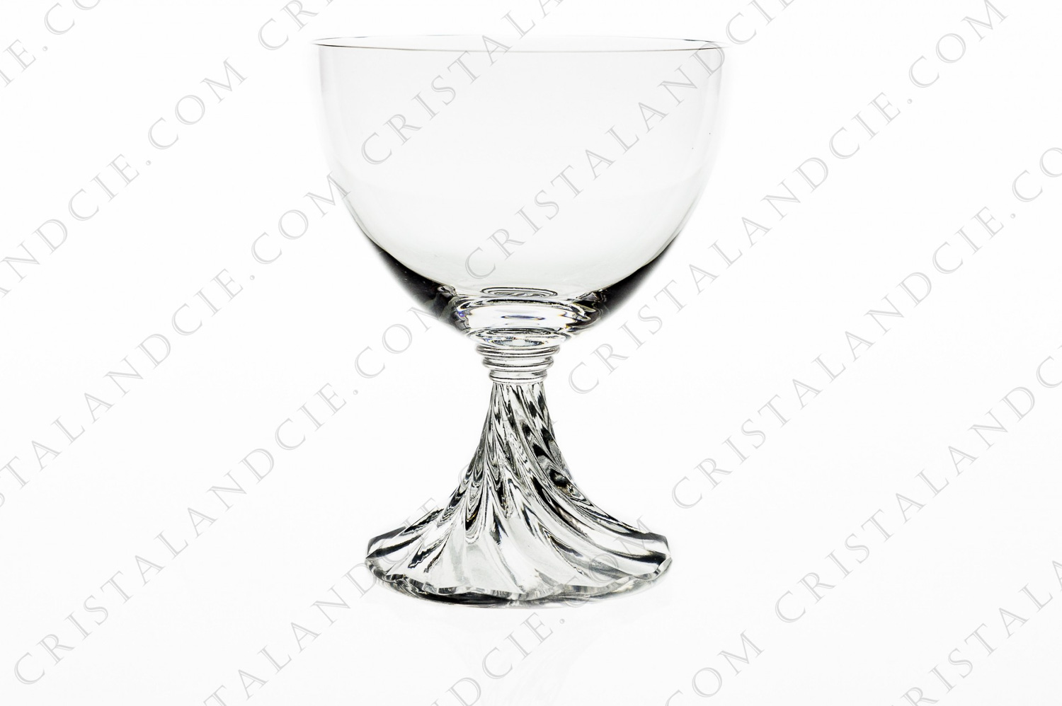 Sherry glass n°5 in crystal by Lalique pattern Rambouillet with a twisted stem photo-1