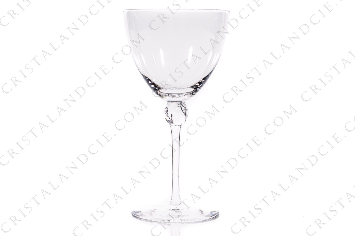 Wine glass n°3 in crystal by Daum pattern Bolero with a twisted ring on the stem photo-1