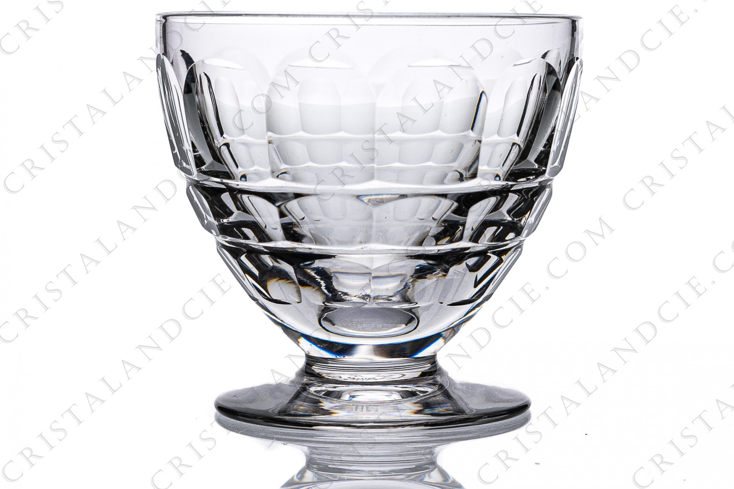 Wine glass n°4 in crystal by Baccarat pattern Charmes with a cut pattern on the gob photo-1