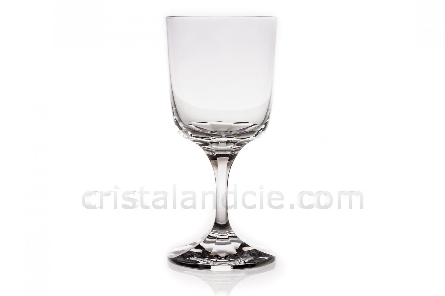 Wine glass n°3 in crystal by Lalique pattern Chenonceaux with a foot decorated with flatcuts photo-1