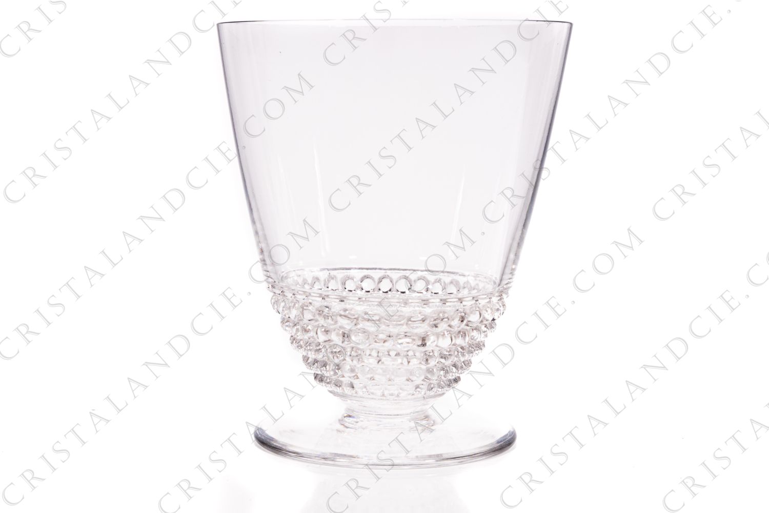Verre à vin blanc n°4 en cristal de Lalique modèle Nippon ornés de frises de perles sur la paraison photo-1