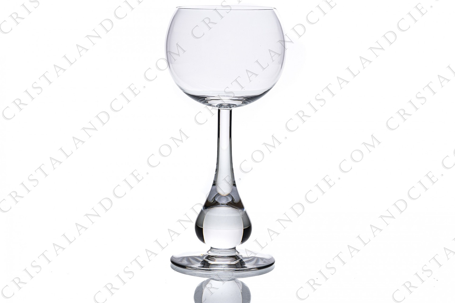 Wine glass n°3 in crystal by Baccarat pattern Pavot with the dawn of the stem as a gout photo-1