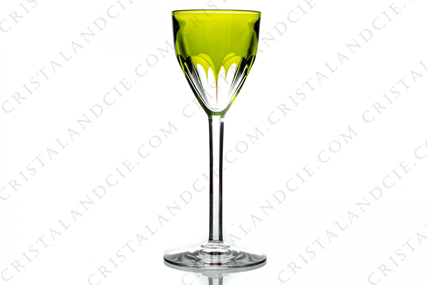 Verre à vin du Rhin roemer en cristal double-couches mousse de Baccarat modèle Genova orné de côtes plates photo-1