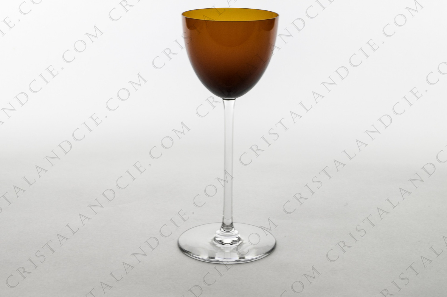 Rhine wine glass hock in orange crystal by Baccarat pattern Perfection photo-1